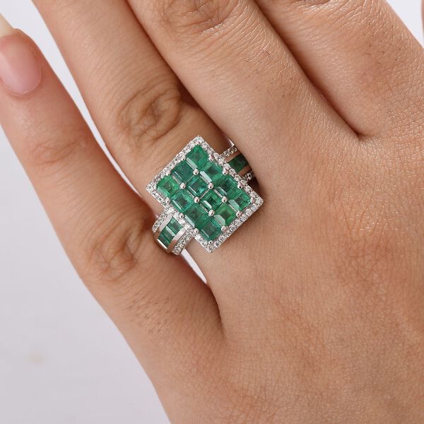 D&rsquo;joy AA Smaragd Ring 925 Silber rhodiniert (Gr&ouml;&szlig;e 20.00) ca. 3,15 ct image number 2