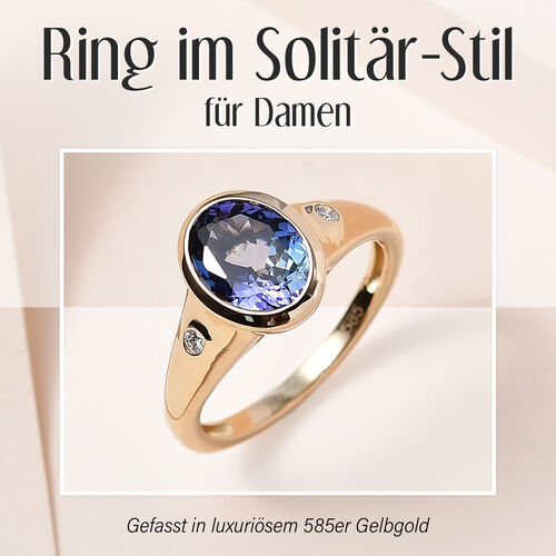 AAA Pfau Tansanit und Diamant Ring - 2,60 ct. image number 1