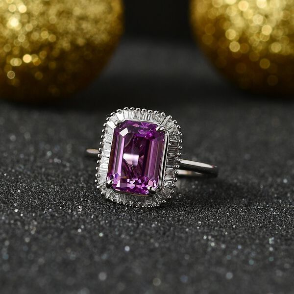 AAAA Patroke Kunzit und Diamant Ring in 950 Platin - 3,80 ct. image number 10