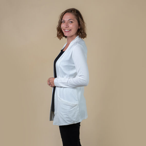 TAMSY - Jersey Cardigan mit offener Vorderseite f&uuml;r Damen, Gr&ouml;&szlig;e 38, Creme image number 2