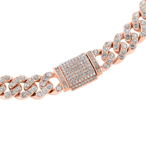 DESIGNER INSPIRIERT Schmetterling Wei&szlig;er Kristall Halskette ca. 45 cm, Rosenfarben image number 5