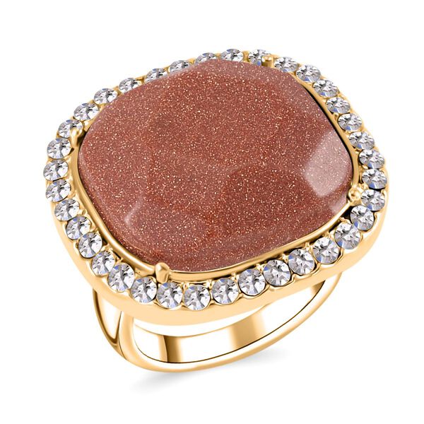 Gold Sandstein und wei&szlig;es Kristall-Schmuckset image number 3