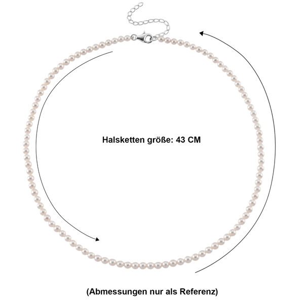 D'Joy AAA Chinesische Akoya-Perle (3-5 mm) Halskette ca. 43 cm + 5 cm Extender, 925 Silber rhodiniert image number 6