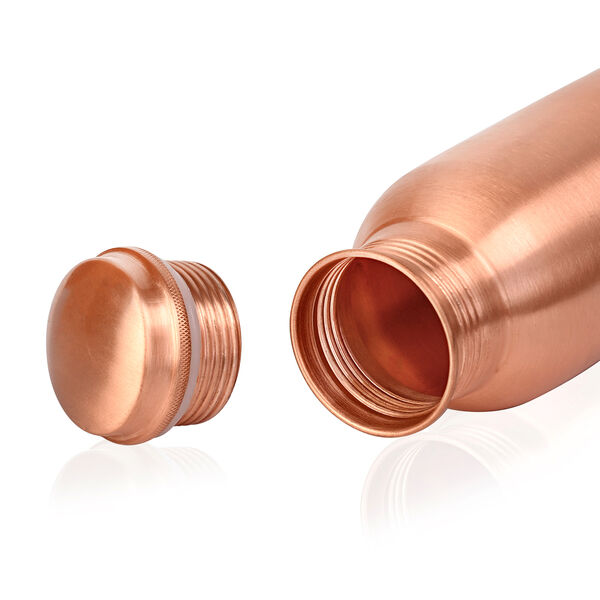 2er-Set - LIVMORE Kupfer-Trinkflasche mit 7-Chakra-Gravur (ca. 900 ml) und Armband mit Chakra-Perlen aus Edelsteinen image number 5