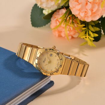 Wei&szlig;er Kristall Uhren 19 cm Reiner Edelstahl Bicolor