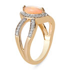 Natürlicher Äthiopischer Opal und Zirkon Ring 925 Silber vergoldet  ca. 0,94 ct image number 4