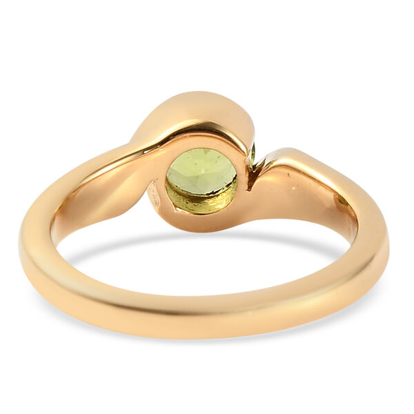 Nat&uuml;rlicher Peridot Bypass-Ring, 925 Silber vergoldet  ca. 0,86 ct image number 6