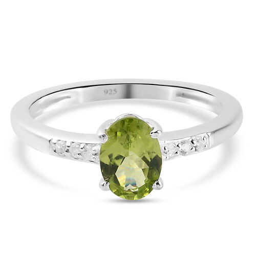 Natürlicher Peridot und Zirkon-Ring, 925 Silber  ca. 0,90 ct image number 0