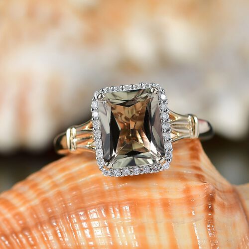 AAA Turkizit, Weißer Diamant Ring 585 Gold (Größe 19.00) ca. 4,07 ct image number 1
