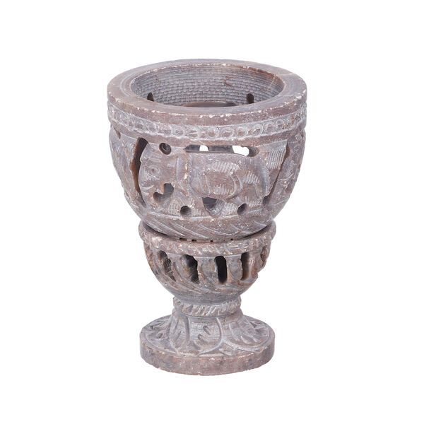 NAKKASHI handgeschnitzter Speckstein Eierbecher, Elefant Design, 2tlg. image number 4