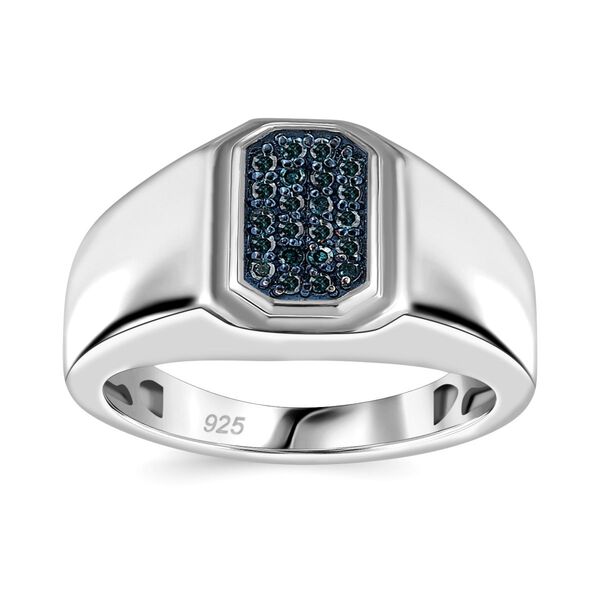 Blauer Diamant-Herrenring - 0,25 ct. image number 4
