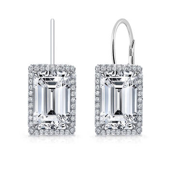 Wei&szlig;er Zirkonia Ohrringe Nickelfreies Messing