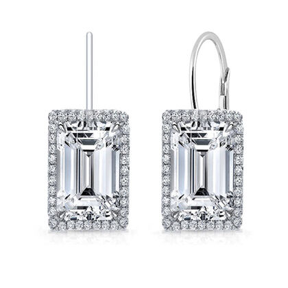 Wei&szlig;er Zirkonia Ohrringe Nickelfreies Messing