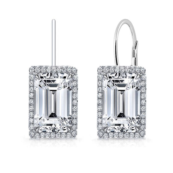 Wei&szlig;er Zirkonia Ohrringe Nickelfreies Messing