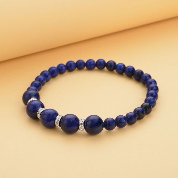 Lapislazuli Armband, ca. 19 cm, Edelstahl ca. 72.20 ct image number 2