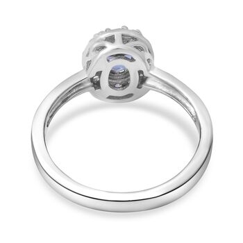 Tansanit und Zirkon Ring - 1,10 ct.