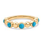 D joy Sleeping Beauty Türkis Ring 925 Silber 750 Gelb Vergoldet (Größe 16.00) ca. 0.74 ct