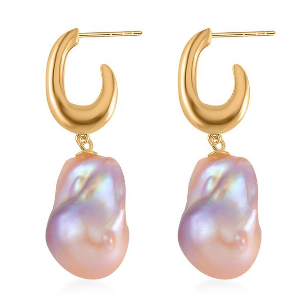 13-16 mm mehrfarbige Barockperlen-Ohrringe image number 4