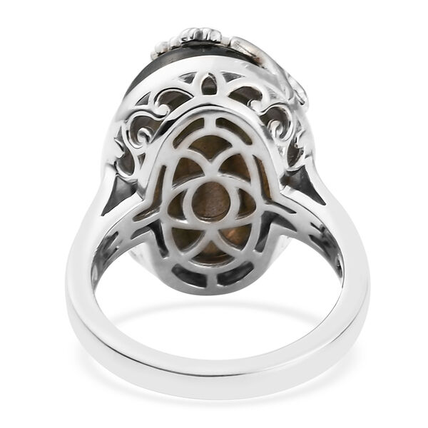 Labradorit Ring Messing Ionenbeschichtetes Platin  ca. 12,42 ct image number 6