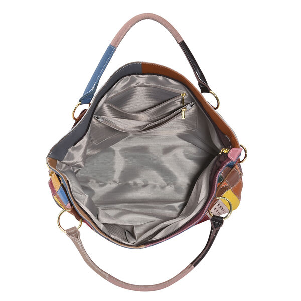 Chaos by Elsie: Patchwork Schultertasche aus 100% echtem Leder mit RFID Schutz, Gr&ouml;&szlig;e 43x15x32 cm, Mehrfarbig image number 6