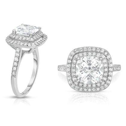 Wei&szlig;er Zirkonia Ring Nickelfreies Messing (Gr&ouml;&szlig;e 19.00)