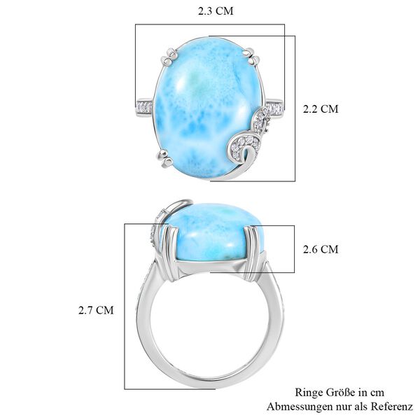 D'Joy Larimar und Zirkon Ring - 18,43 ct. image number 6