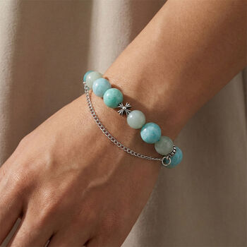 Flexibles Amazonit Armband - 190 ct.