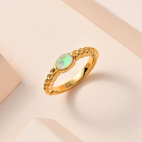 AA natürlicher äthiopischer Welo Opal-Ring- 0,33 ct. image number 2