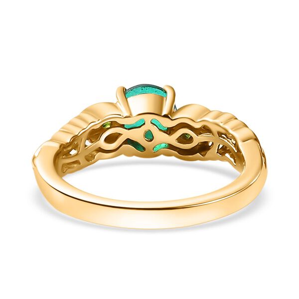 Pfau Quarz Triplett und nat&uuml;rlicher Chromdiopsid-Ring - 1,04 ct. image number 5