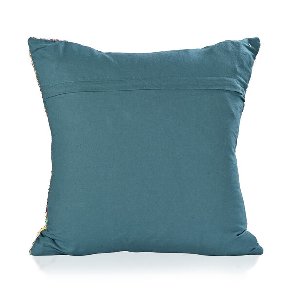 poly cortton woven digital Animal printed rubbed cushion cover Size-45x45 cms Color- Multi  image number 3