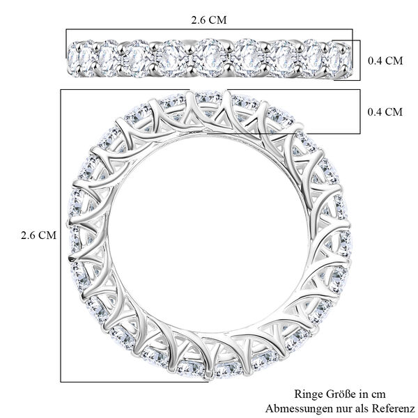 Weißer Zirkon Ring 925 Silber (Größe 17.00) ca. 4,83 ct image number 7