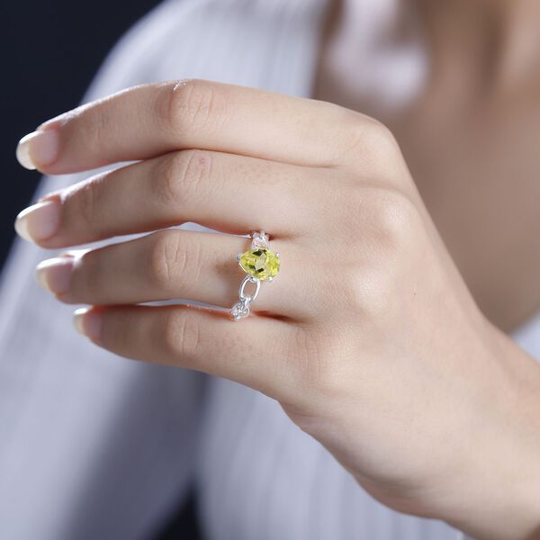 Ouro Verde-Quarz Ring 925 Silber (Gr&ouml;&szlig;e 17.00) ca. 1,75 ct image number 3