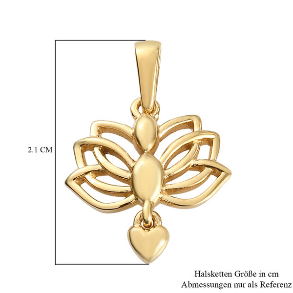 Lotusblume Yoga Herz Anh&auml;nger 925 Silber vergoldet image number 6