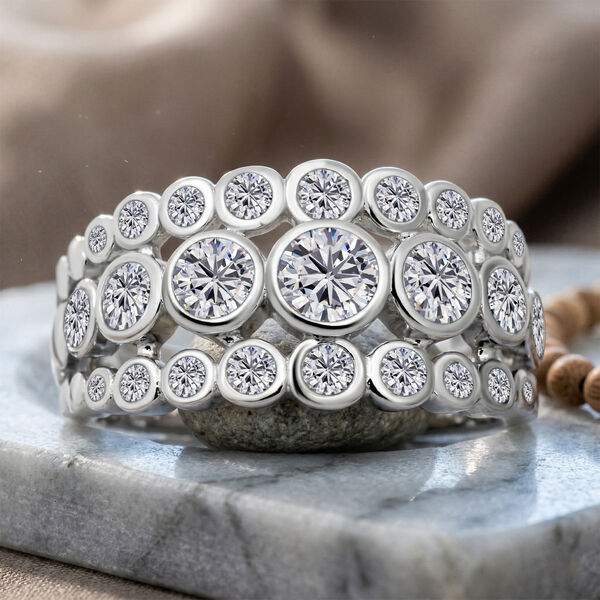 Lustro Stella - Wei&szlig;er Zirkonia-Ring, 925 Silber rhodiniert  ca. 0,67 ct image number 2