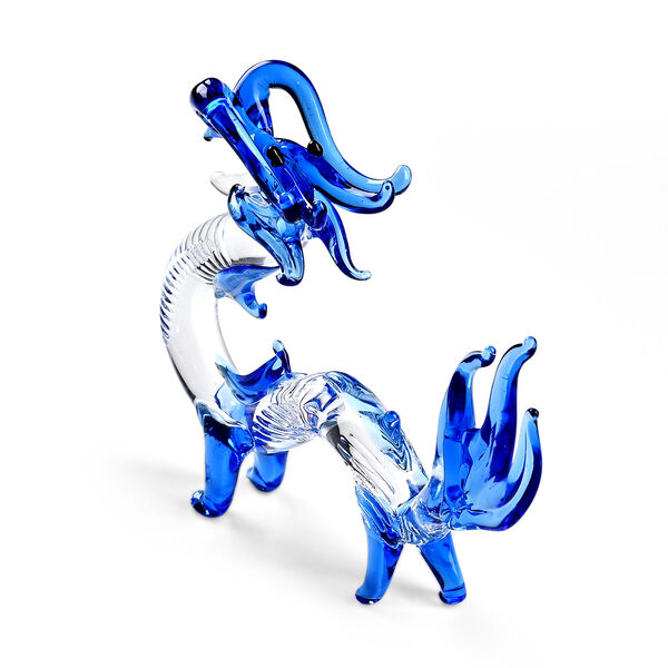 "Dragon glass ormaments Material:Glass Color:Blue Size:9*2*6CM" image number 4