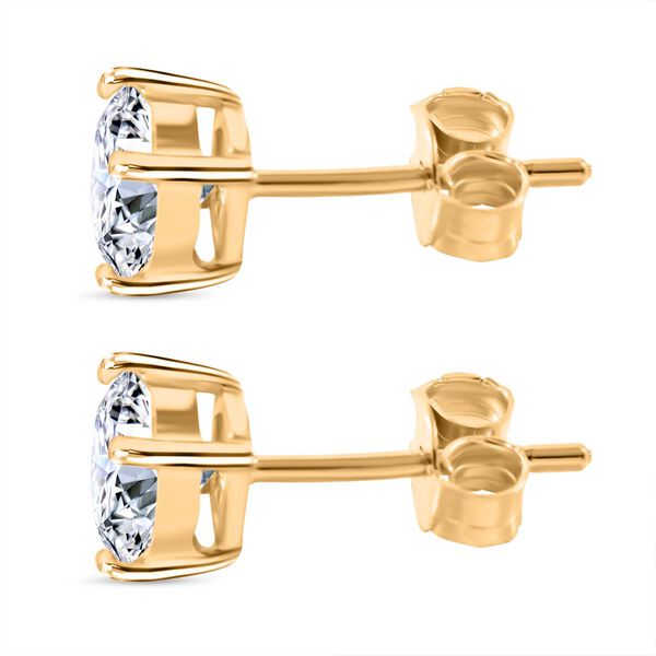 Moissanit Ohrringe, 925 Silber Gelbgold Vermeil - 1,49 ct. image number 3