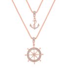 2er Set - Weiße Kristall Halskette, ca. 50 cm