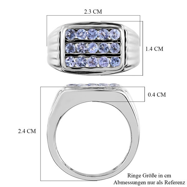 Tansanit-Ring, 925 Silber platiniert  ca. 1,28 ct image number 7
