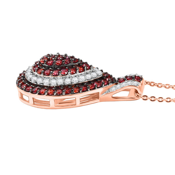 D'Joy AA Padparadscha Saphir und Zirkon Anhänger mit 50cm Kette - 1,57 ct. image number 3