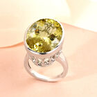 Ouro Verde-Quarz und weißer Zirkon-Ring, 925 Silber platiniert  ca. 22,66 ct image number 1