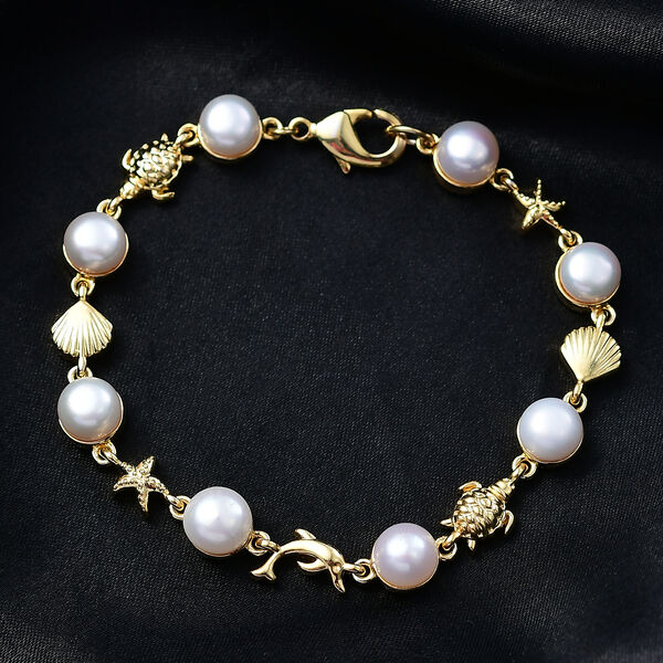 EVER TRUE Süßwasser Perle (7.5-8 mm) Armband ca. 19 cm Nickelfreies Messing 21.31 ct image number 1