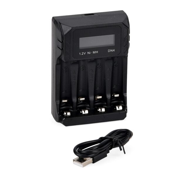 Kompakt-Ladeger&auml;t f&uuml;r AA/AAA NiMH - 4 Sch&auml;chte, LCD, USB image number 3