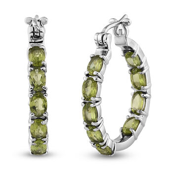 Nat&uuml;rliche Peridot-Creolen, Edelstahl, ca. 9.00 ct