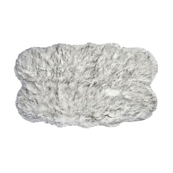 Seidenweicher, gewebter Kunstfellteppich, 180x100 cm, weiß image number 2