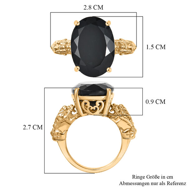 EverTrue AA schwarzer Glasachat Ring - 10,67 ct. image number 6