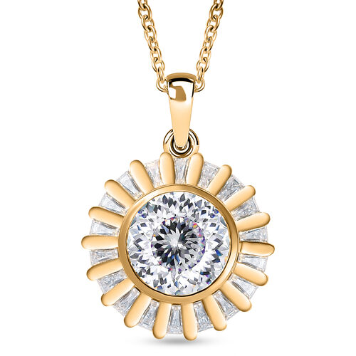 100 Facetten Moissanit Schmuckset 925 Silber 750 Gelbgold Vermeil ca. 6.68 ct image number 0