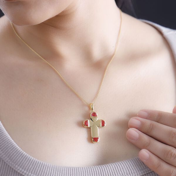 Sunset Triplett Quarz Kreuz Anh&auml;nger - 2,37 ct. image number 3