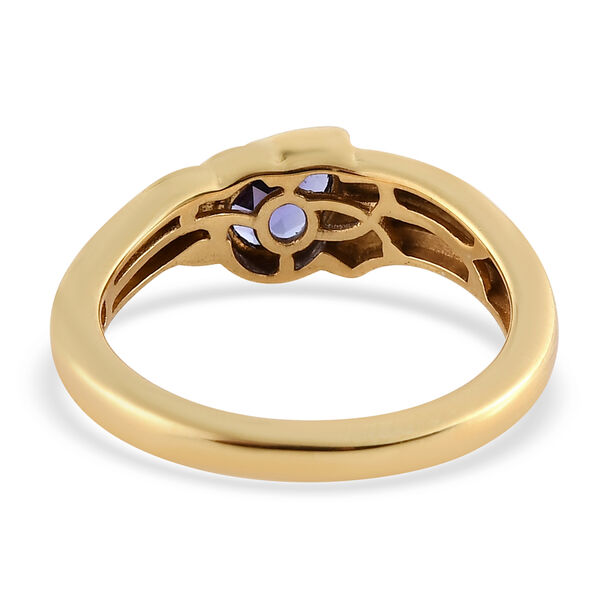 AAA Tansanit Ring 925 Silber vergoldet  ca. 0,45 ct image number 6