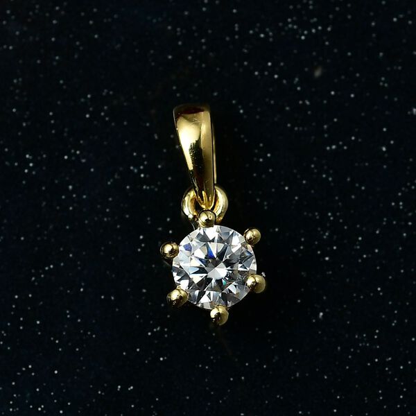 Moissanit Anh&auml;nger 925 Silber 750 Gelbgold Vermeil ca. 0.23 ct image number 2