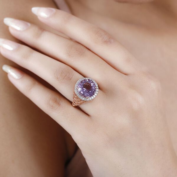 Rose De France Amethyst und Zirkon Ring - 6,98 ct. image number 3